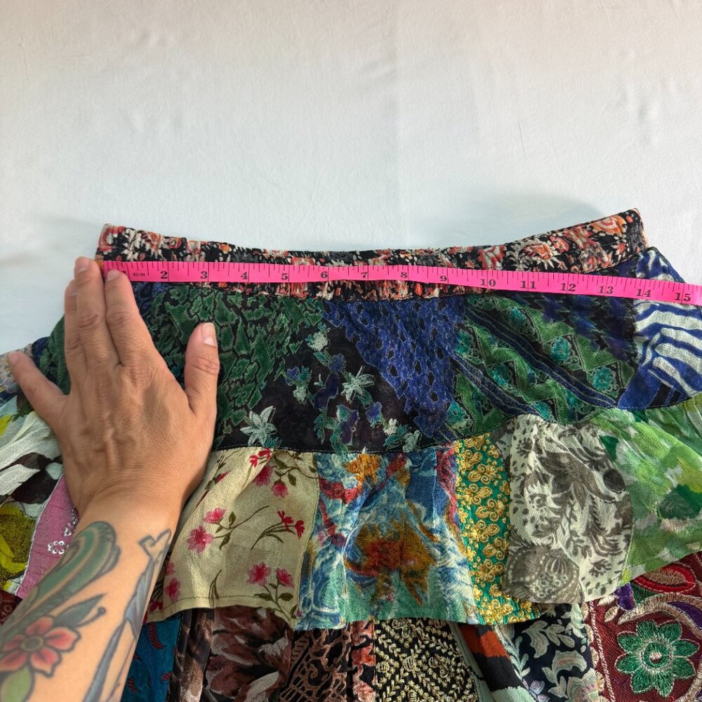 Young Threads Patchwork Boho Skirt XL Festival Hi… - image 4